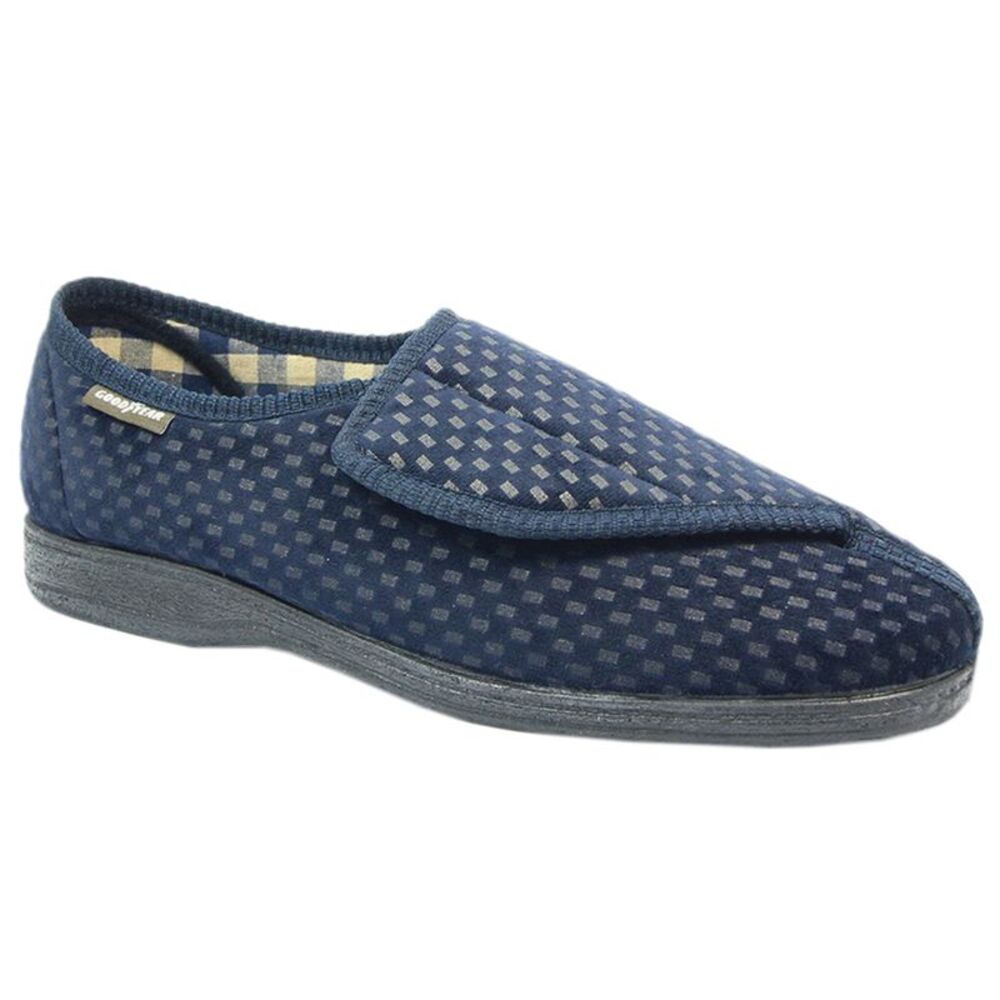 Goodyear Mens Columbus II Checked Slippers / Navy